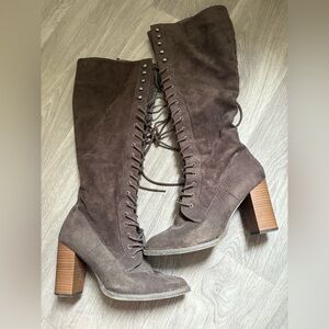 Knee-High Lace-Up Boots